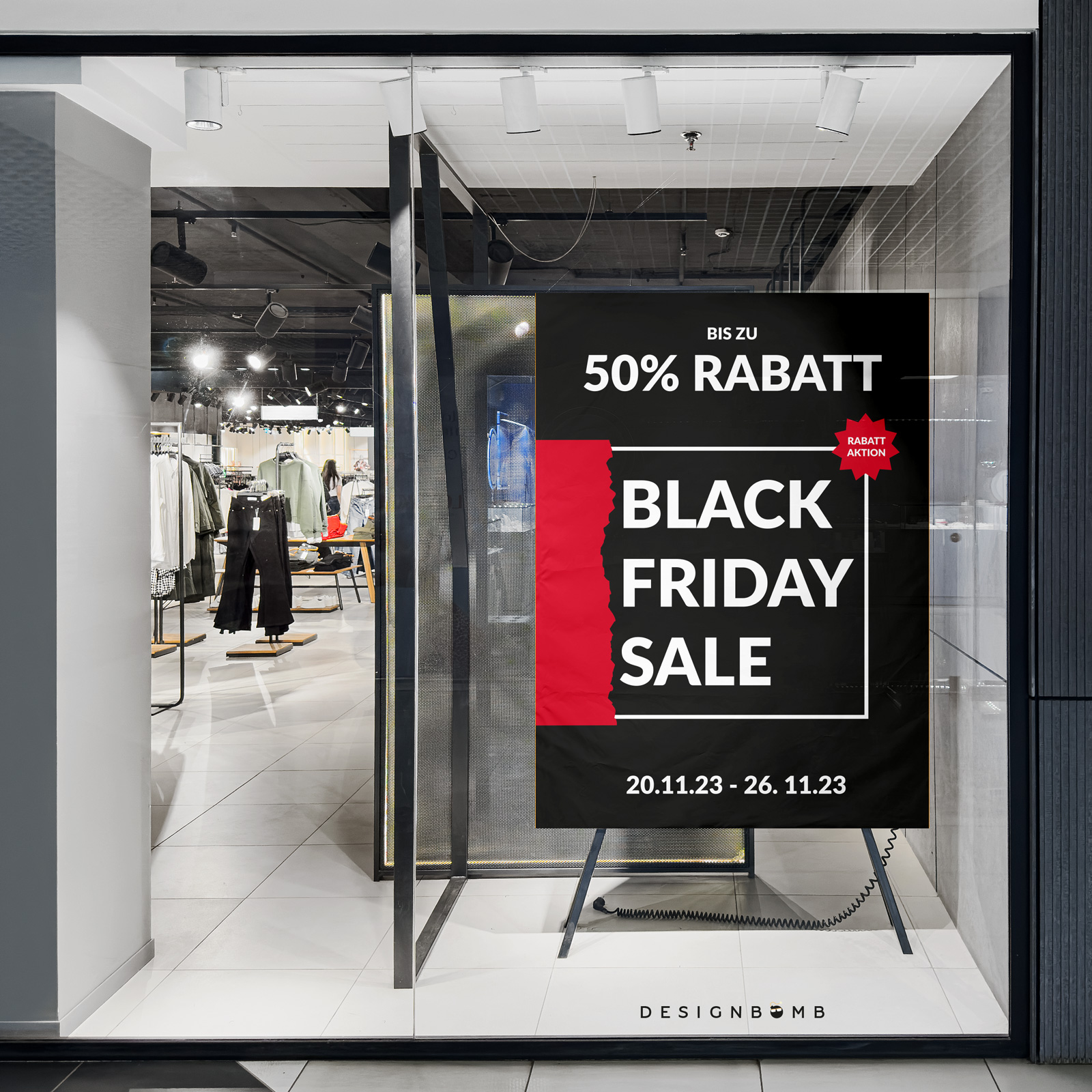 DESIGNBOMB Black Friday Sale Plakat Schaufenster 2023