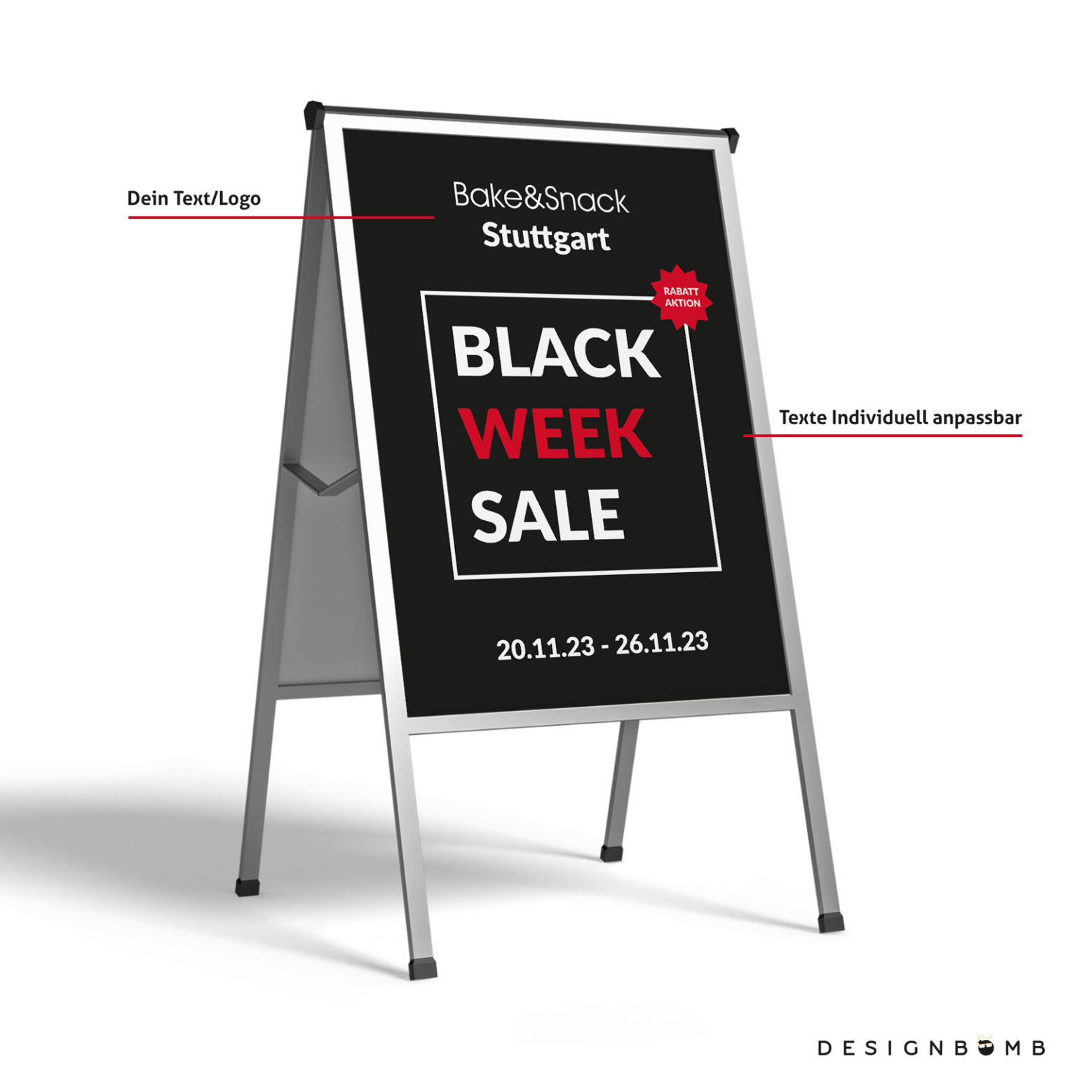 DESIGNBOMB Black Week Sale Plakat Aufsteller 2023