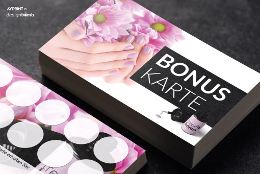 Bonuskarten Treuekarten neutral Kosmetik Friseur Nagelstudio Kaffee V5 rosa 